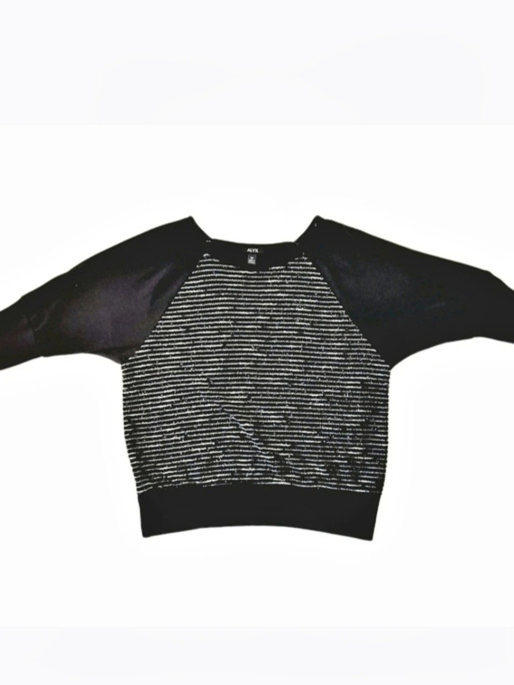 ALYX Striped Lightweight Sweater Black & Silver Size 2X
